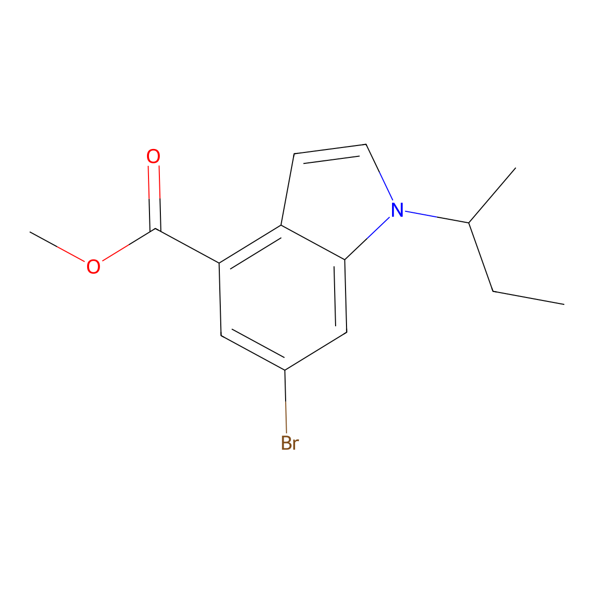 Methyl 6-bromo-1-(sec-butyl)-1H-indole-4-carboxylate molecular structure, CAS 1346576-37-1