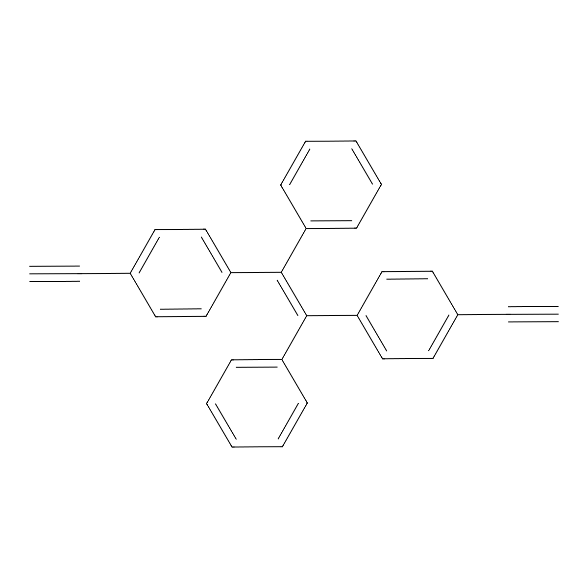 (E)-1,2-Bis(4-ethynylphenyl)-1,2-diphenylethene molecular structure, CAS 1346595-79-6