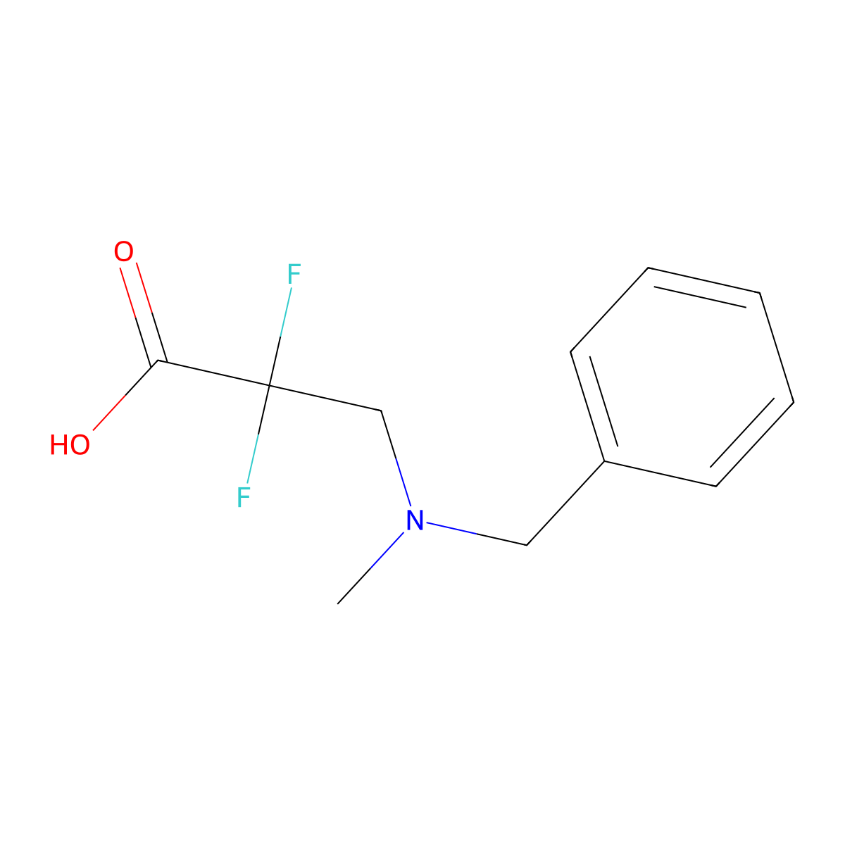 3-[Benzyl(methyl)amino]-2,2-difluoropropanoic Acid molecular structure, CAS 1346597-49-6