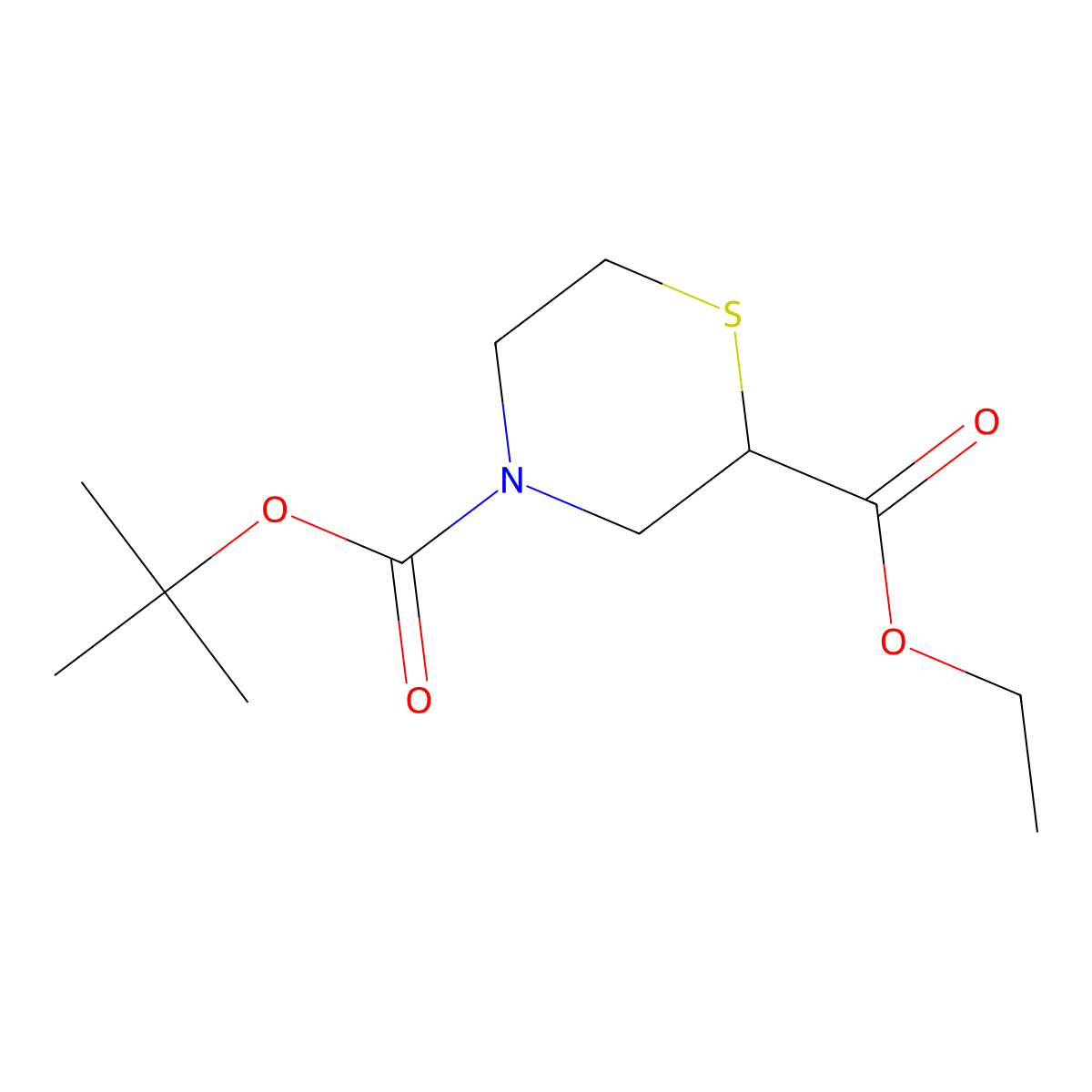 Ethyl N-Boc-2-thiomorpholinecarboxylate molecular structure, CAS 1346597-50-9