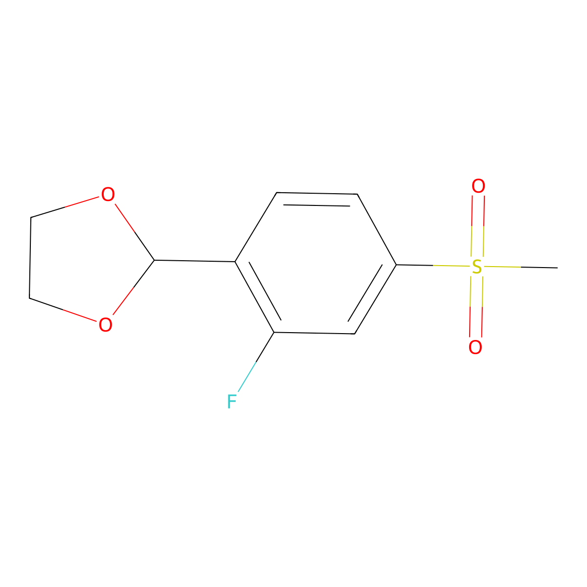 2-[2-Fluoro-4-(methylsulfonyl)phenyl]-1,3-dioxolane molecular structure, CAS 1346597-53-2