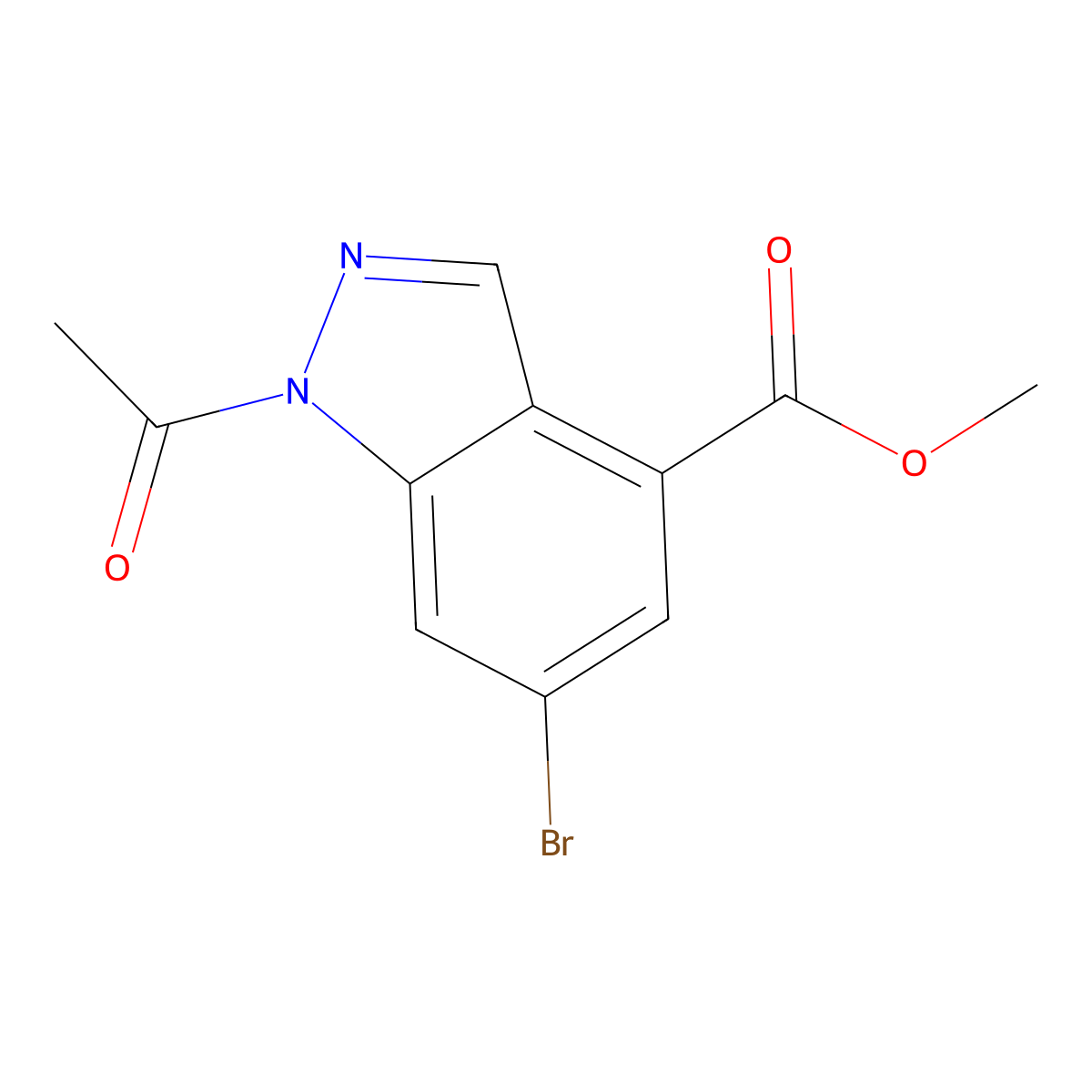 Methyl 1-acetyl-6-bromo-1H-indazole-4-carboxylate molecular structure, CAS 1346597-55-4