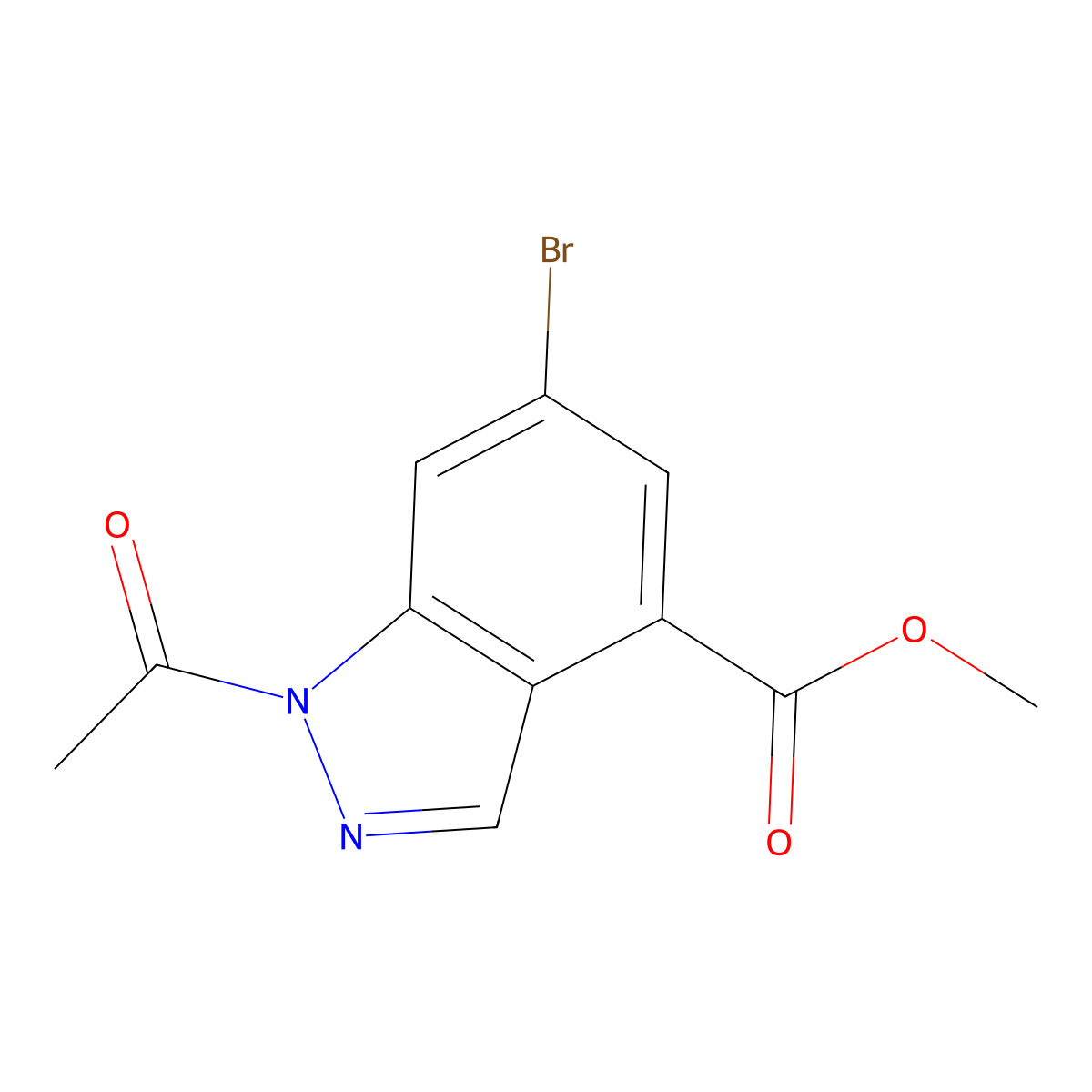 Methyl 1-acetyl-6-bromo-1H-indazole-4-carboxylate molecular structure, CAS 1346597-55-4