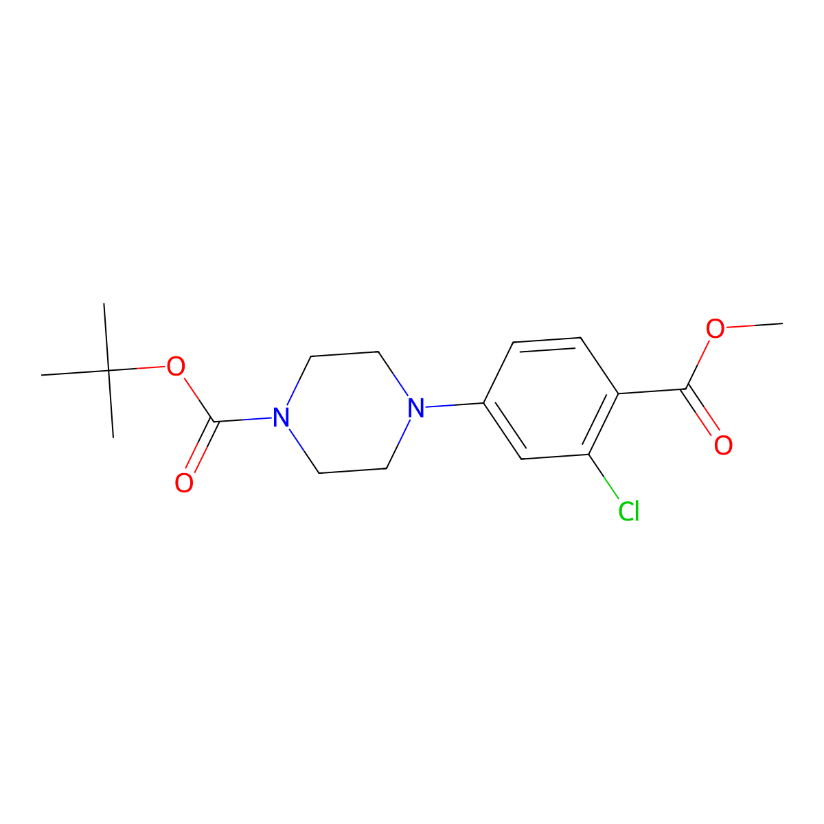 Methyl 4-(4-Boc-1-piperazinyl)-2-chlorobenzoate molecular structure, CAS 1346597-59-8