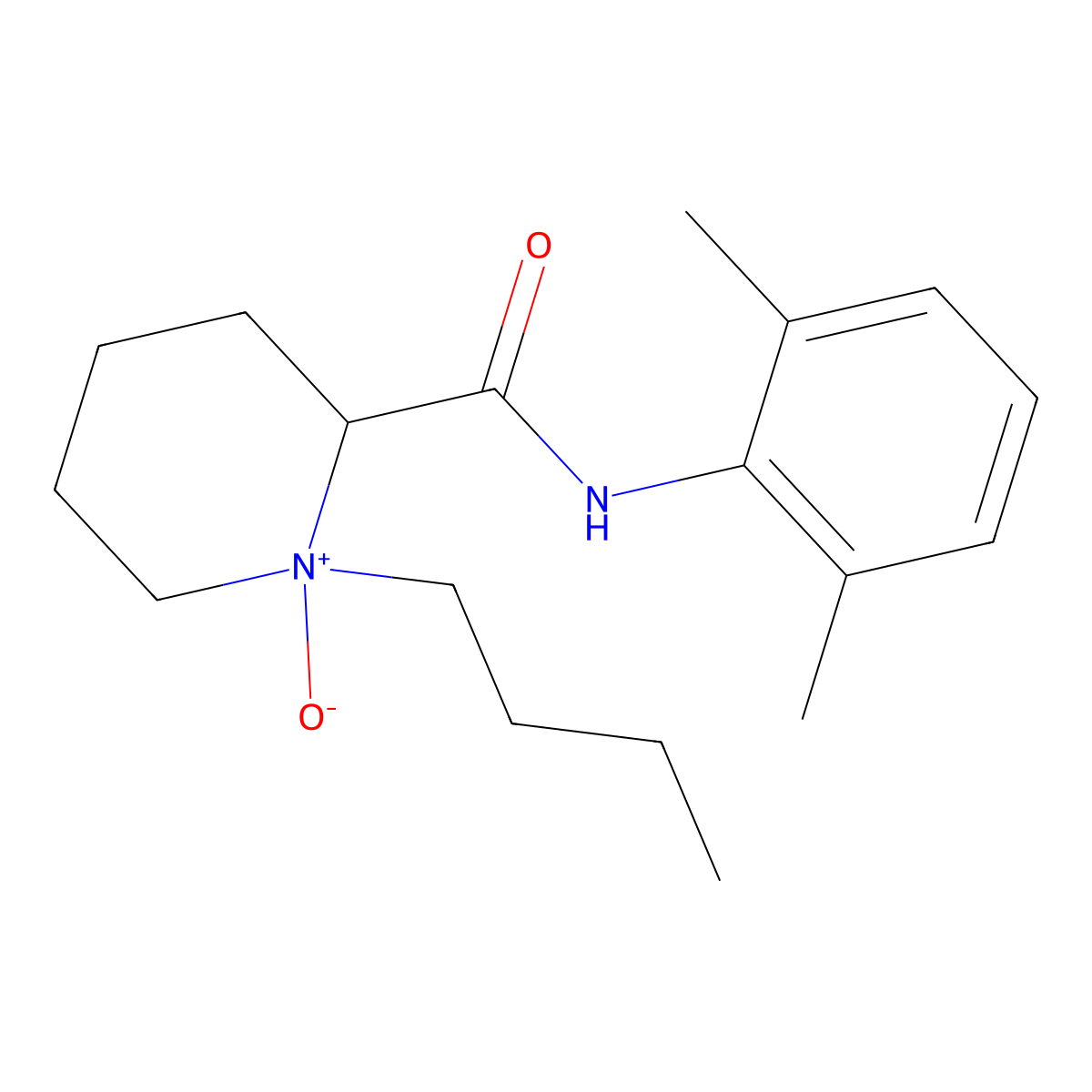 Bupivacaine N-oxide molecular structure, CAS 1346597-81-6