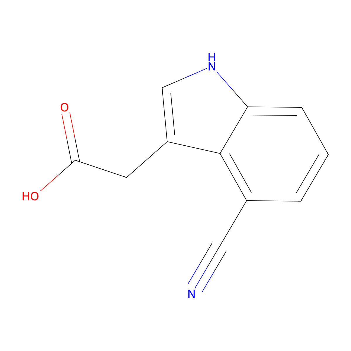 2-(4-Cyano-1H-indol-3-yl)acetic acid molecular structure, CAS 1346597-89-4
