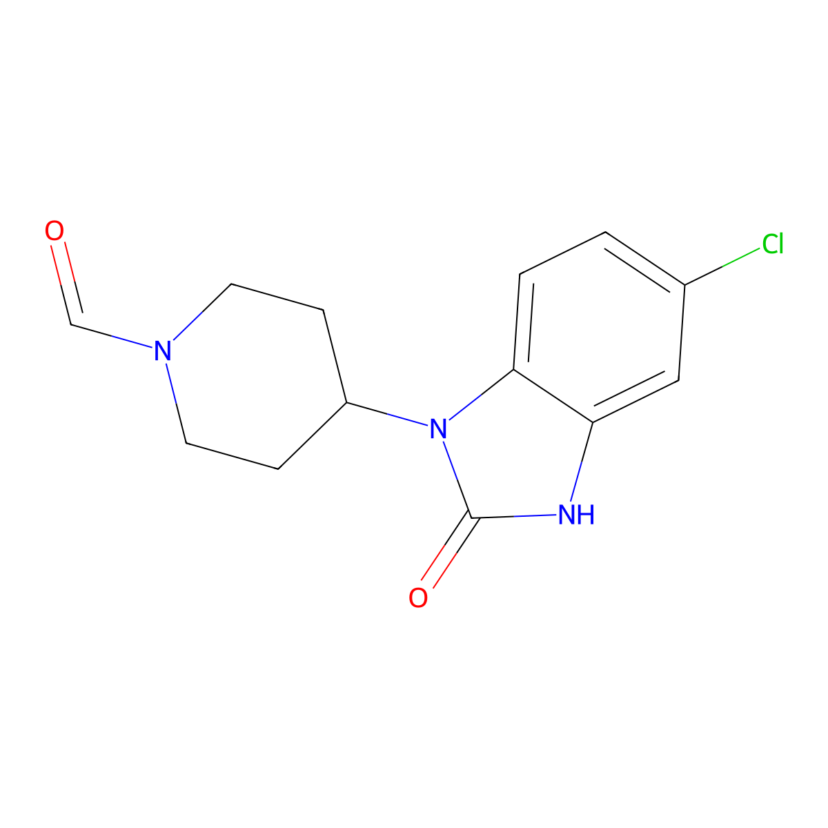 4-(5-Chloro-2-oxo-2,3-dihydro-1H-benzimidazol-1-yl)-1-formylpiperidine molecular structure, CAS 1346598-11-5