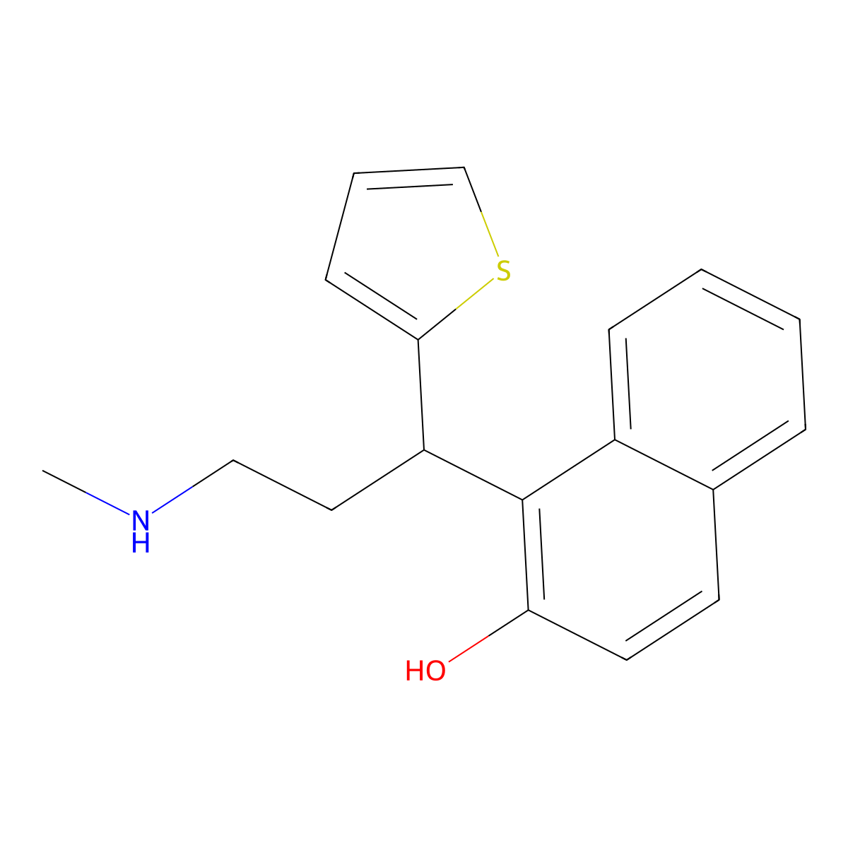 1-(3-(Methylamino)-1-(thiophen-2-yl)propyl)naphthalen-2-ol molecular structure, CAS 1346599-09-4