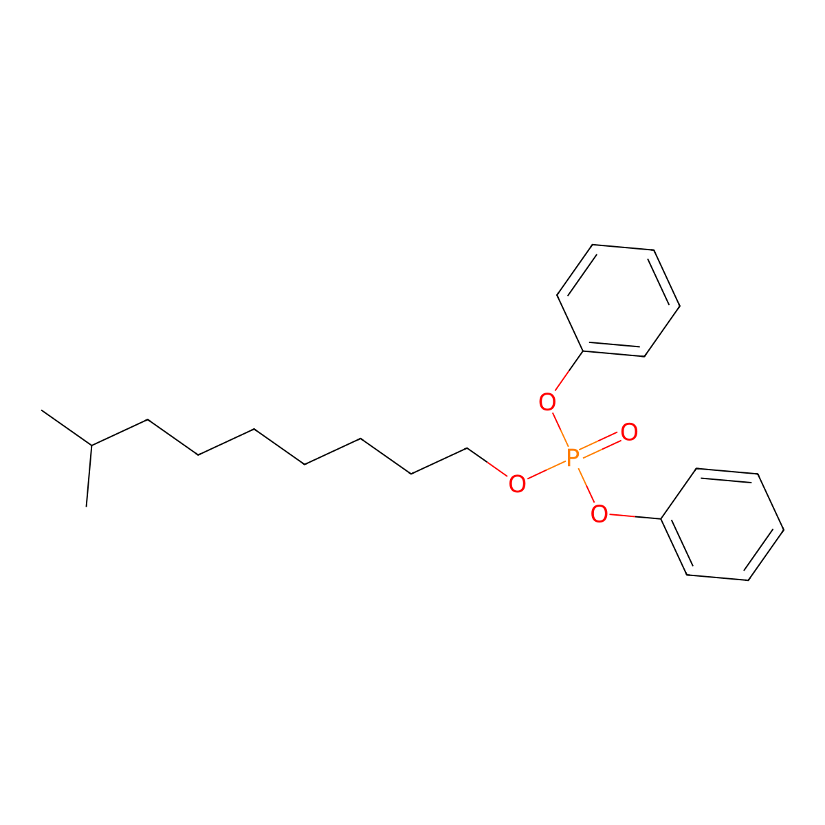 Isodecyl diphenyl phosphate molecular structure, CAS 1346599-15-2