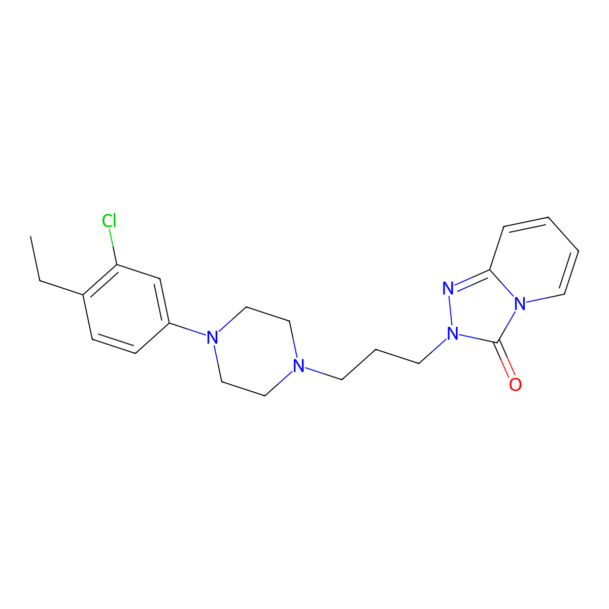 4-Ethyl trazodone molecular structure, CAS 1346599-35-6