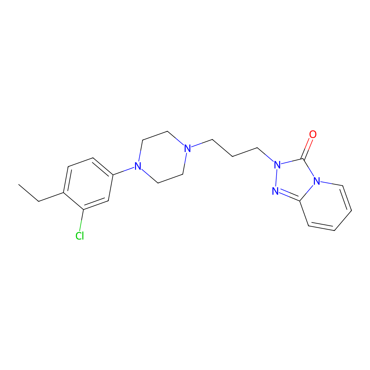 4-Ethyl trazodone molecular structure, CAS 1346599-35-6