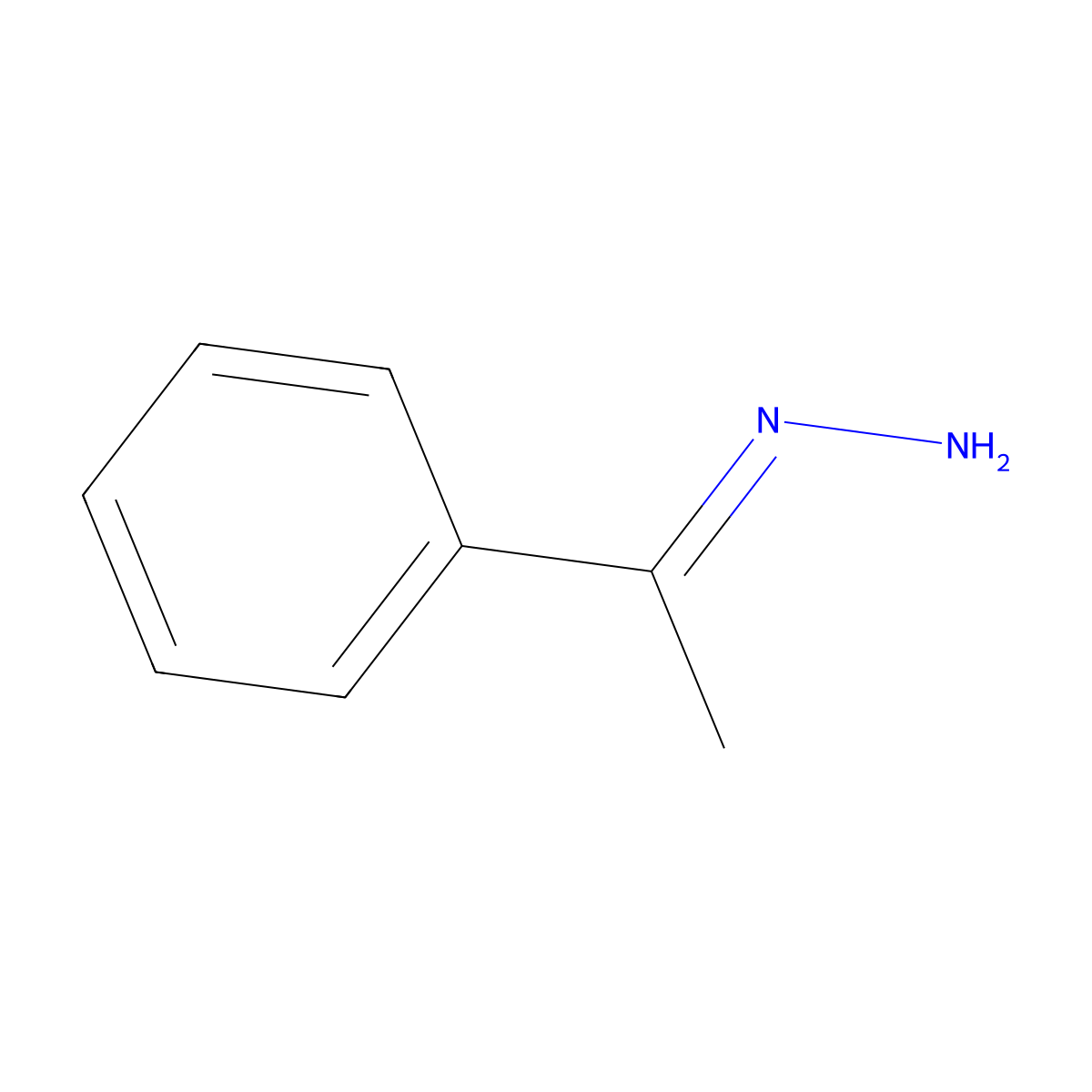 1-Phenylethan-1-one hydrazone molecular structure, CAS 13466-30-3