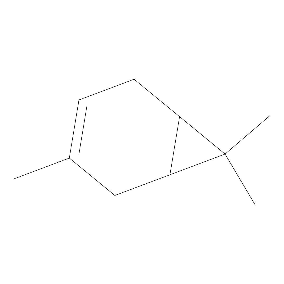 3-Carene molecular structure, CAS 13466-78-9