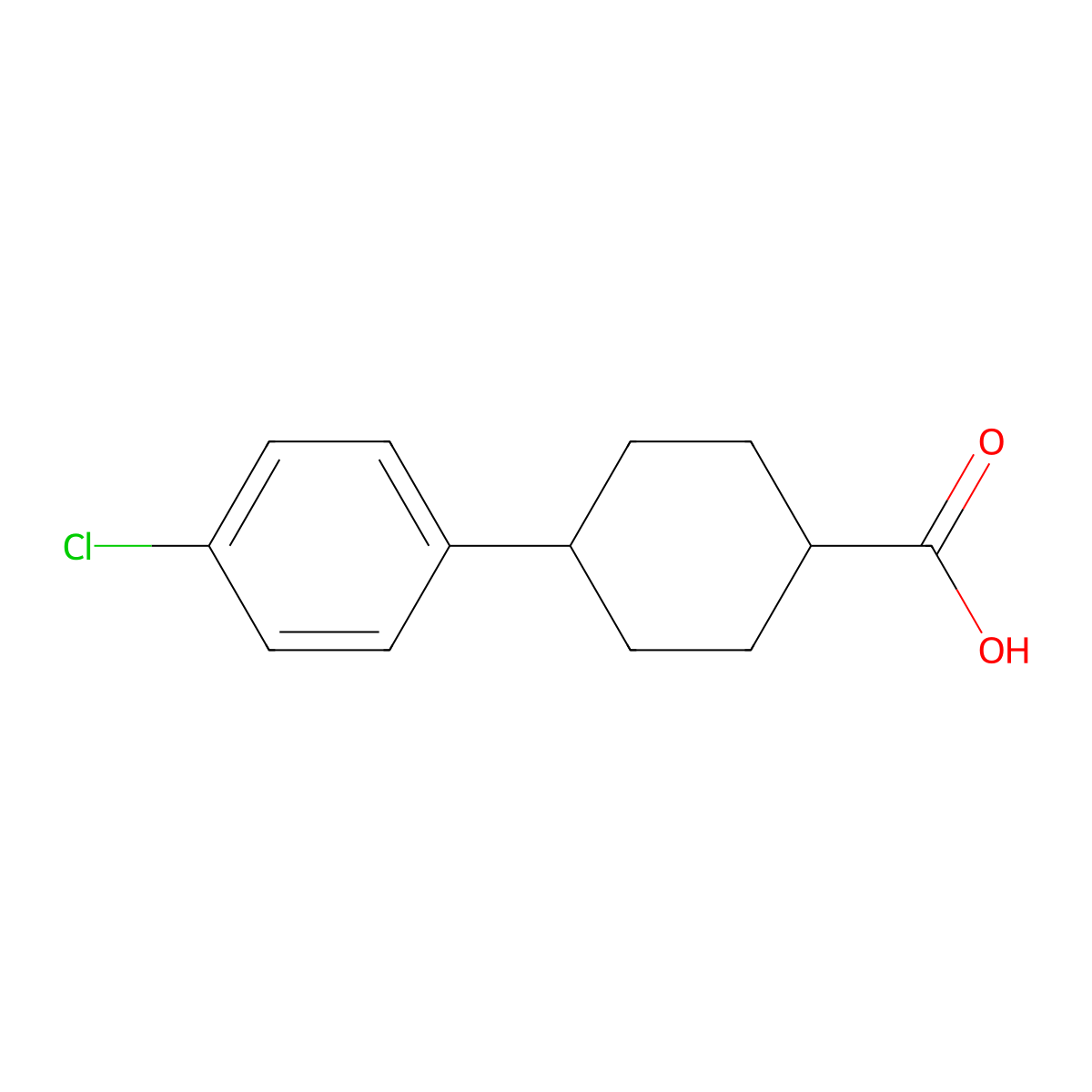 4-(4-Chlorophenyl)cyclohexane-1-carboxylic acid molecular structure, CAS 1346600-43-8