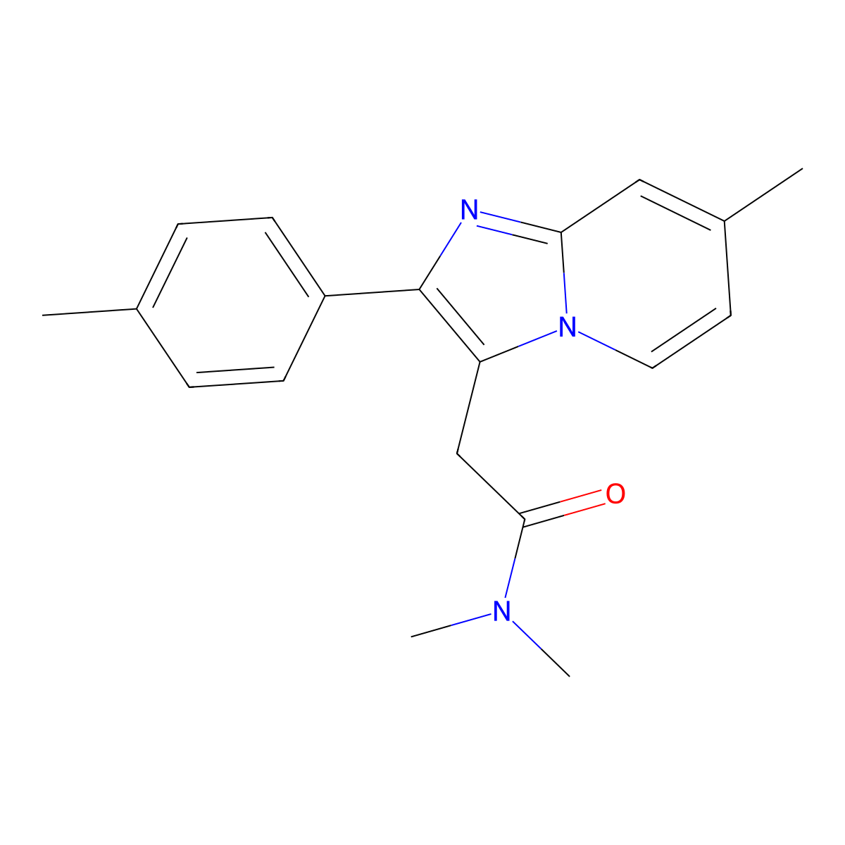 6-(Desmethyl)-7-methyl zolpidem molecular structure, CAS 1346600-85-8