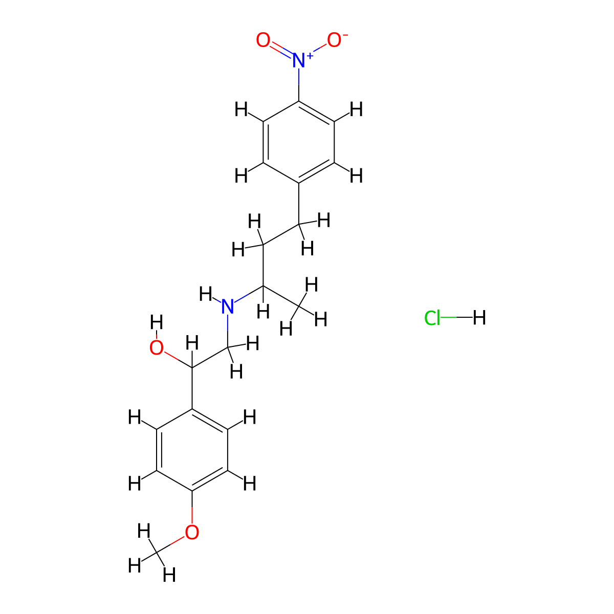 2-(4-(4-Nitrophenyl)butan-2-ylamino)-1-(4-methoxyphenyl)ethanol Hydrochloride molecular structure, CAS 1346600-92-7