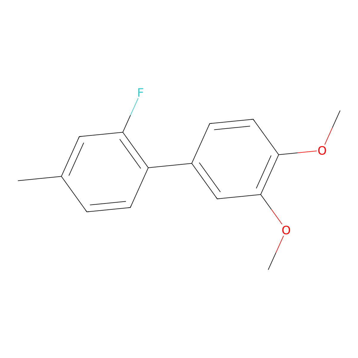 3',4'-Dimethoxy-2-fluoro-4-methylbiphenyl molecular structure, CAS 1346601-39-5