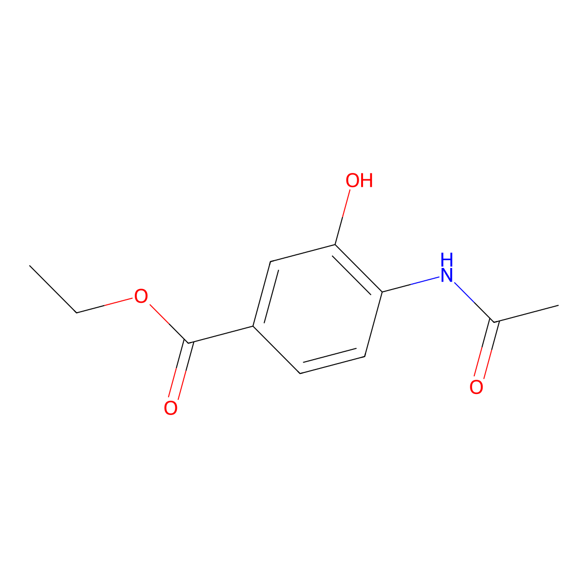 Ethyl 4-acetamido-3-hydroxybenzoate molecular structure, CAS 1346604-18-9