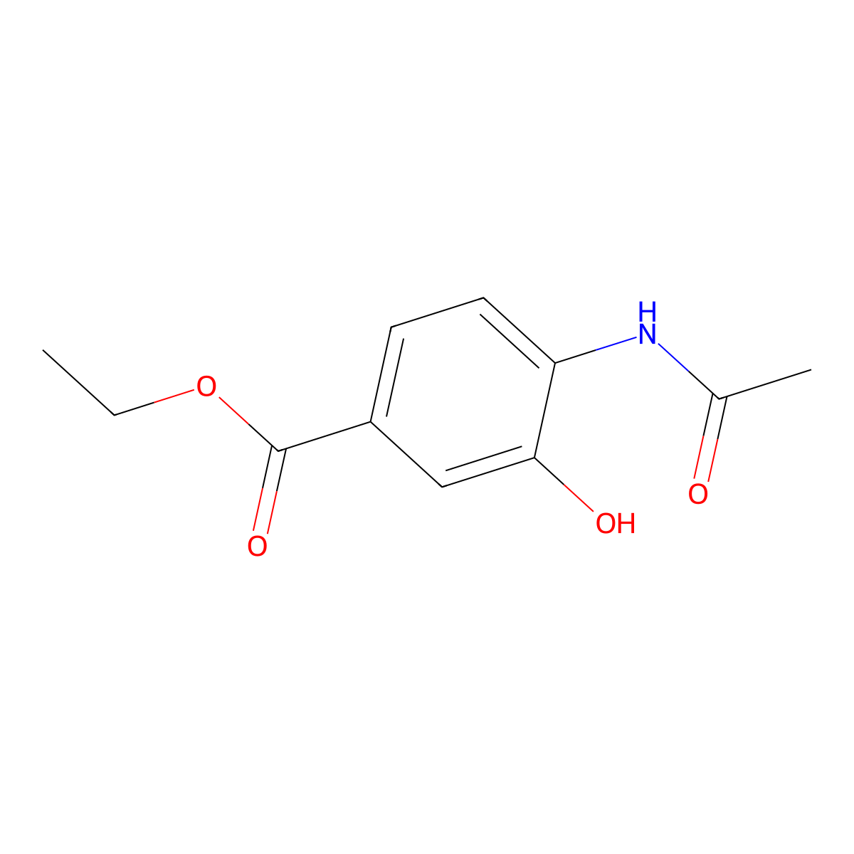 Ethyl 4-acetamido-3-hydroxybenzoate molecular structure, CAS 1346604-18-9