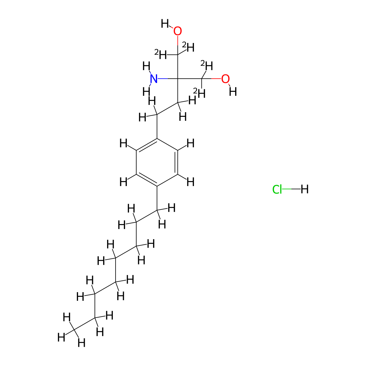 Fingolimod-d4 Hydrochloride molecular structure, CAS 1346604-90-7