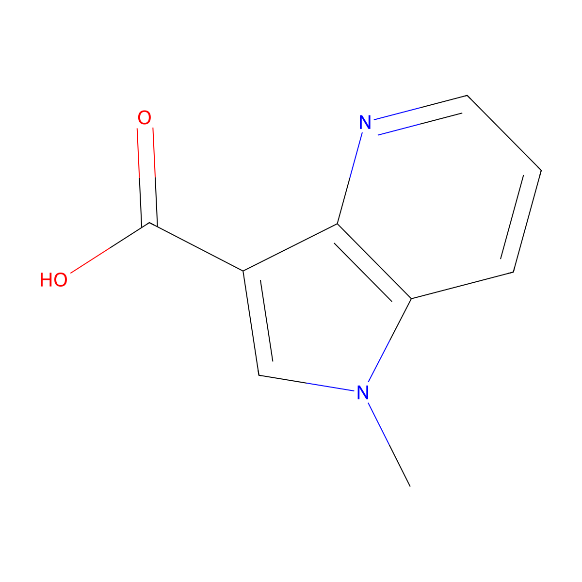 1-methyl-1H-pyrrolo(3,2-b)pyridine-3-carboxylic acid molecular structure, CAS 1346608-64-7