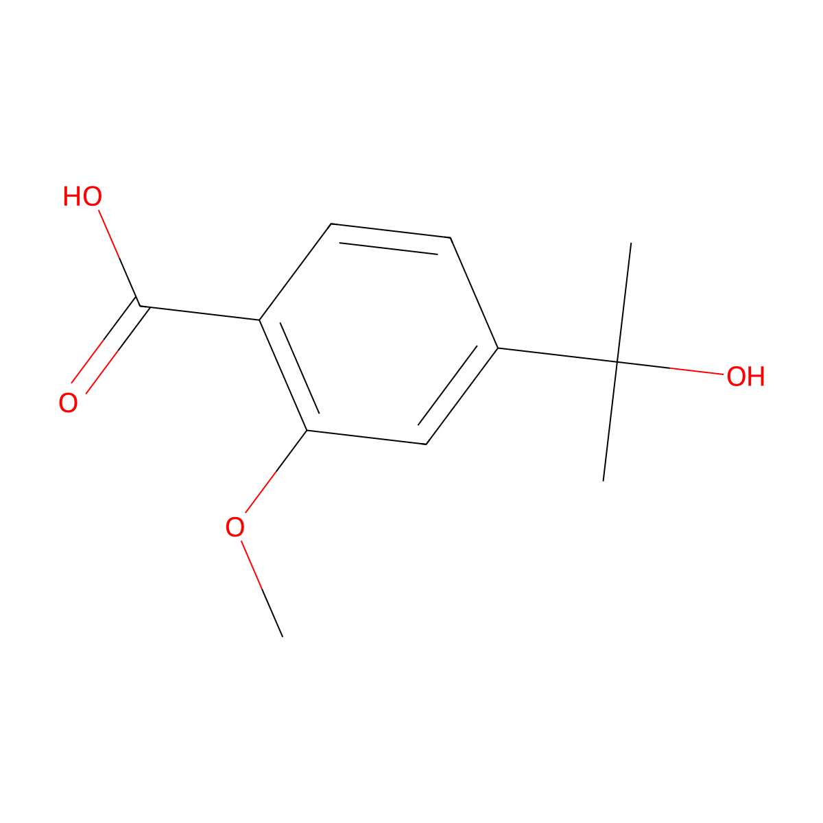4-(2-Hydroxypropan-2-yl)-2-methoxybenzoic acid molecular structure, CAS 1346608-72-7