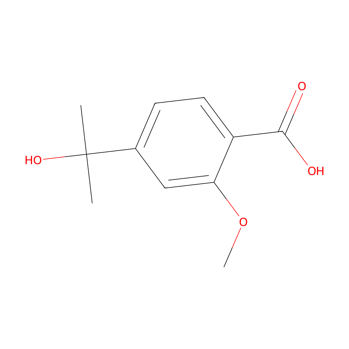 4-(2-Hydroxypropan-2-yl)-2-methoxybenzoic acid molecular structure, CAS 1346608-72-7