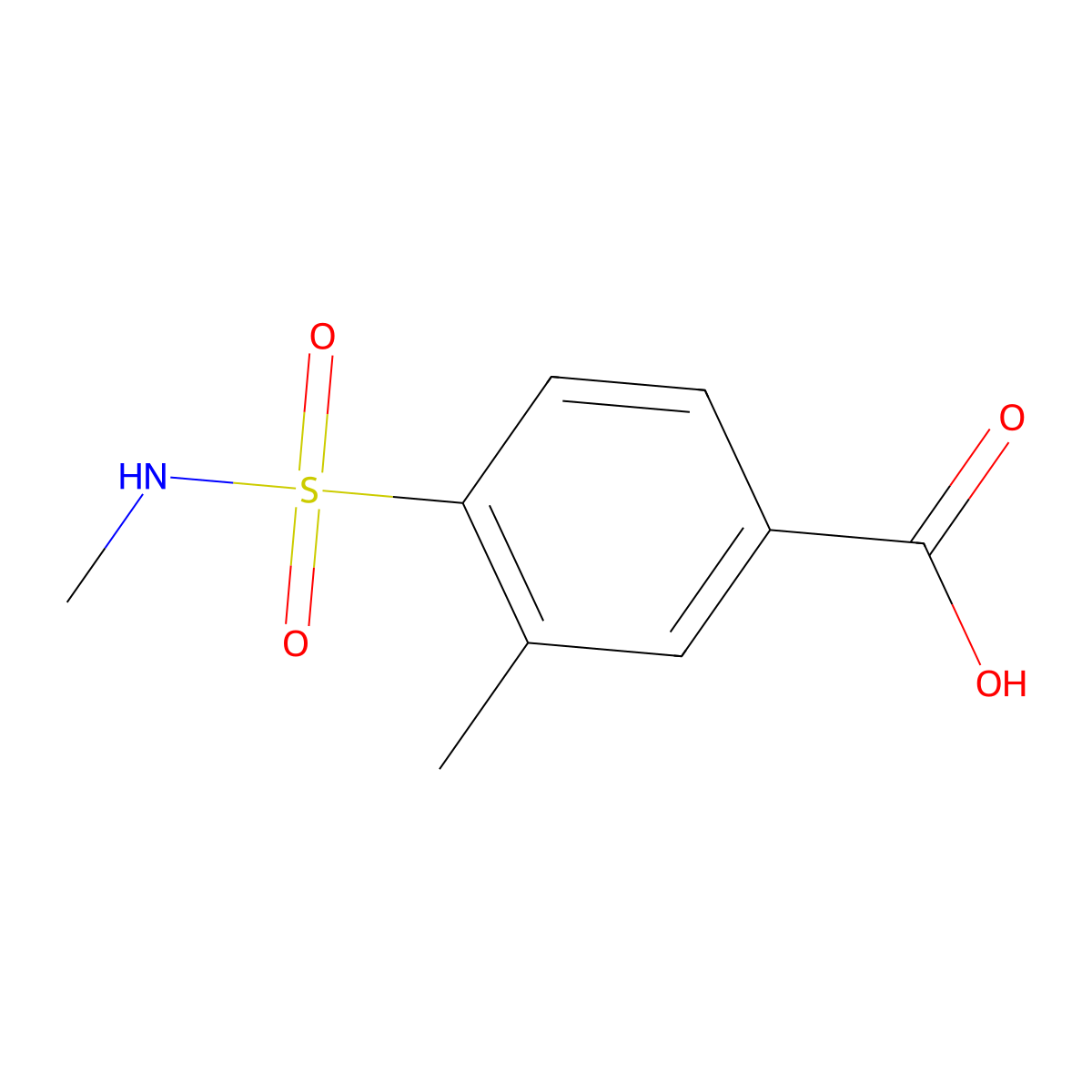 3-Methyl-4-(methylsulfamoyl)benzoic acid molecular structure, CAS 1346608-90-9