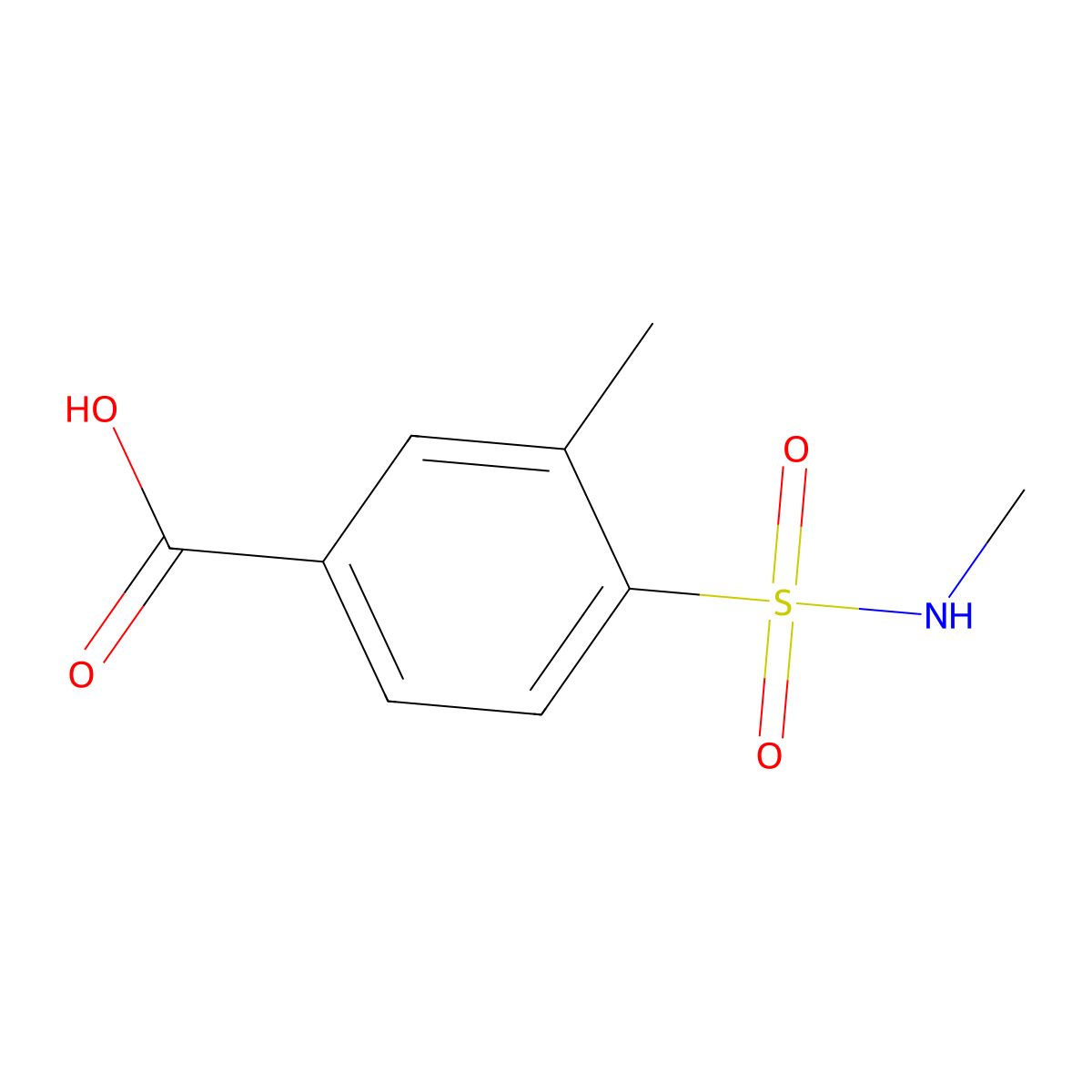3-Methyl-4-(methylsulfamoyl)benzoic acid molecular structure, CAS 1346608-90-9
