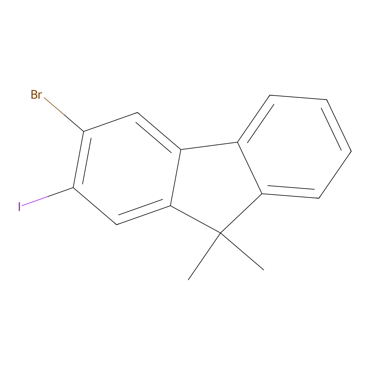 3-Bromo-2-iodo-9,9-dimethyl-9H-fluorene molecular structure, CAS 1346635-65-1