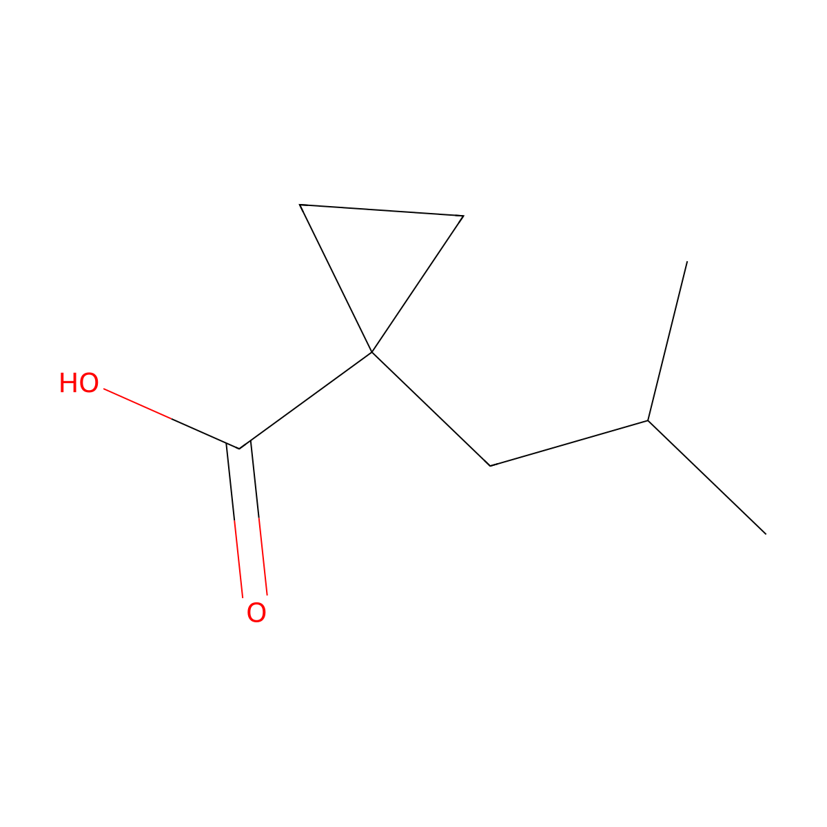 1-(2-Methylpropyl)cyclopropane-1-carboxylic acid molecular structure, CAS 1346641-21-1