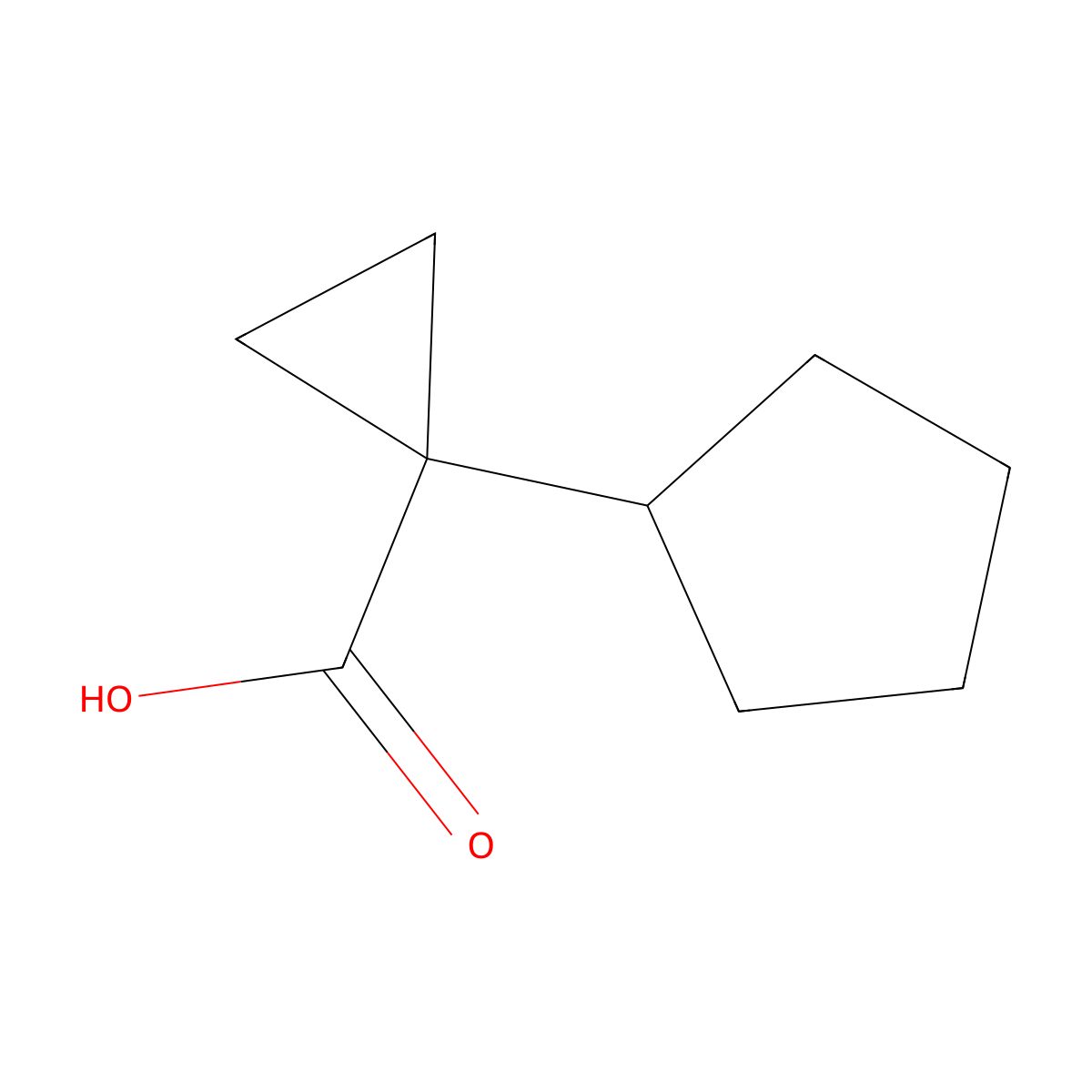 1-Cyclopentylcyclopropane-1-carboxylic acid molecular structure, CAS 1346641-22-2
