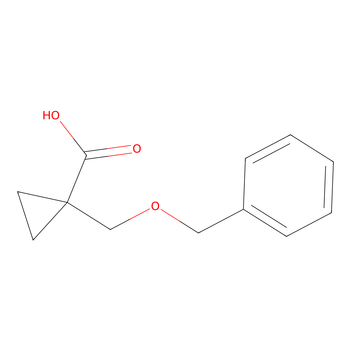 1-((Benzyloxy)methyl)cyclopropane-1-carboxylic acid molecular structure, CAS 1346641-23-3