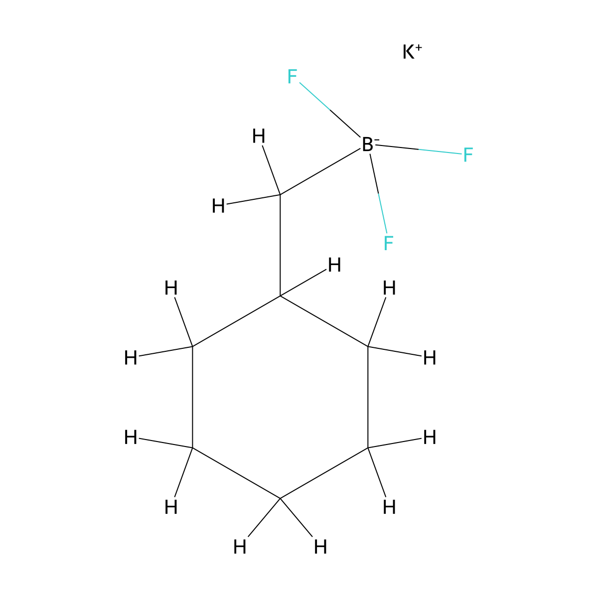 Potassium (cyclohexylmethyl)trifluoroboranuide molecular structure, CAS 1346647-18-4