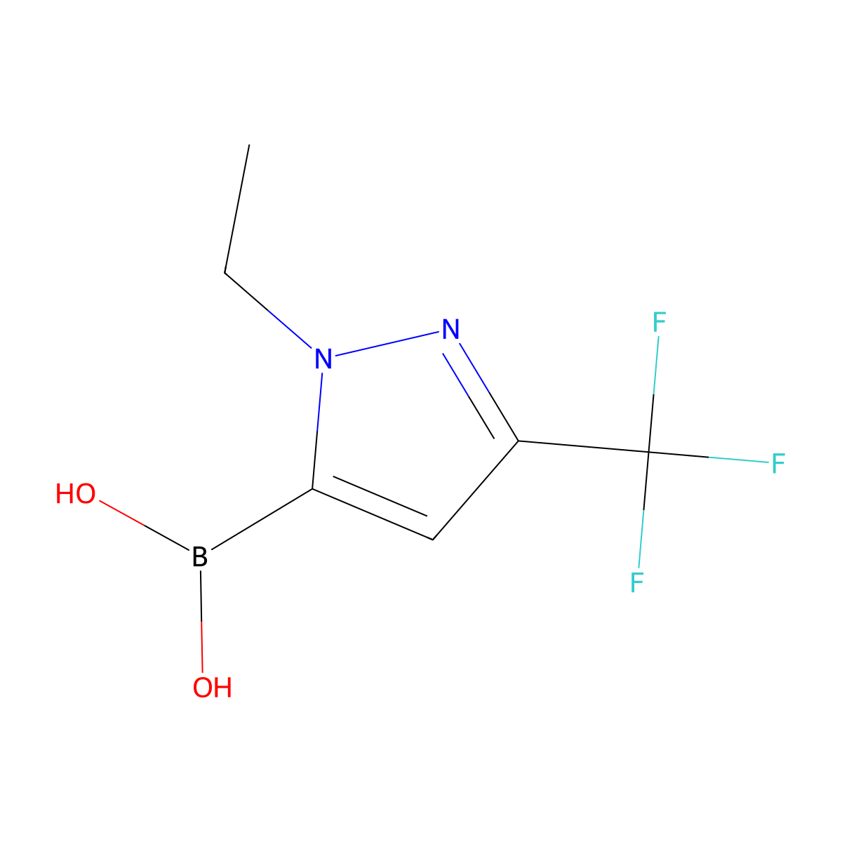2-Ethyl-5-(trifluoromethyl)pyrazole-3-boronic acid molecular structure, CAS 1346665-27-7