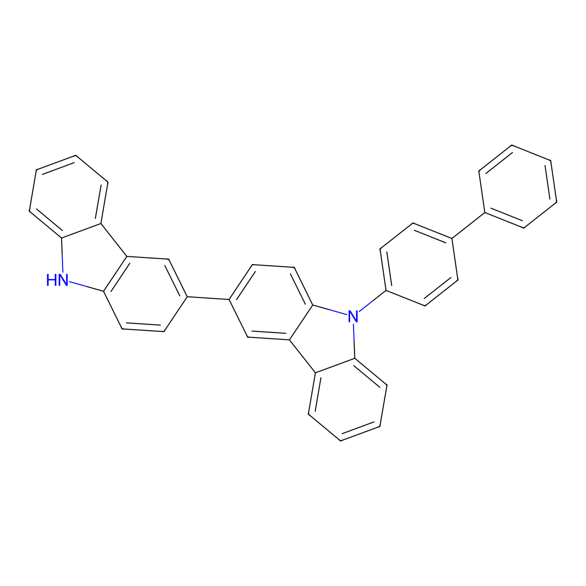 9-[1,1'-biphenyl]-4-yl-3,3'-bi-9H-carbazole molecular structure, CAS 1346669-48-4