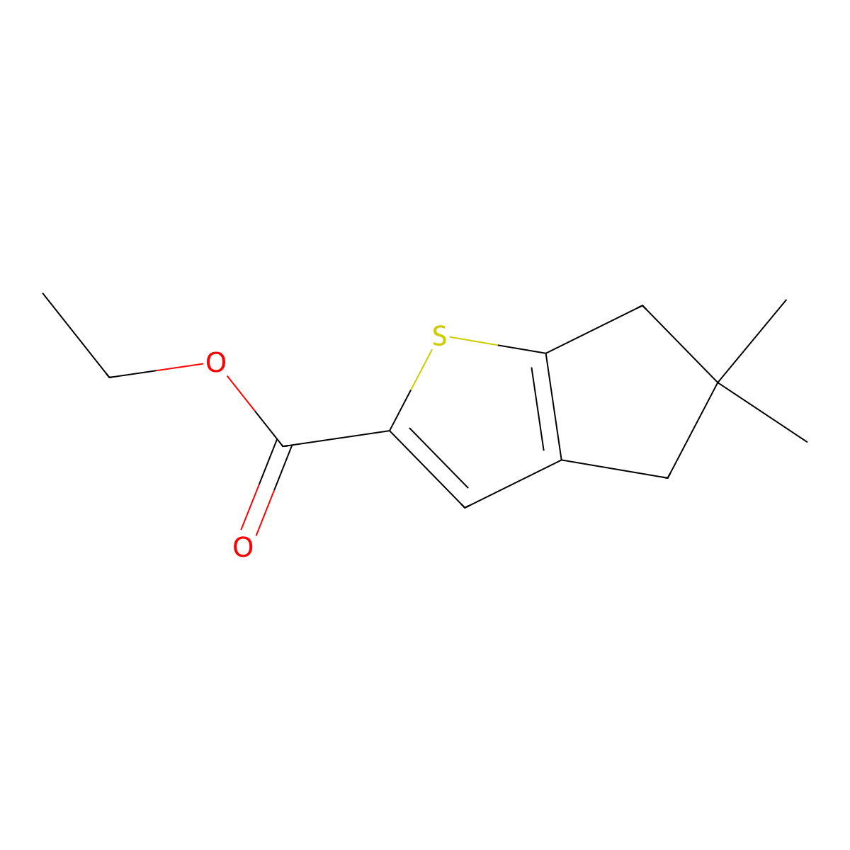 Ethyl 5,5-Dimethyl-5,6-dihydro-4H-cyclopenta[b]thiophene-2-carboxylate molecular structure, CAS 1346672-62-5