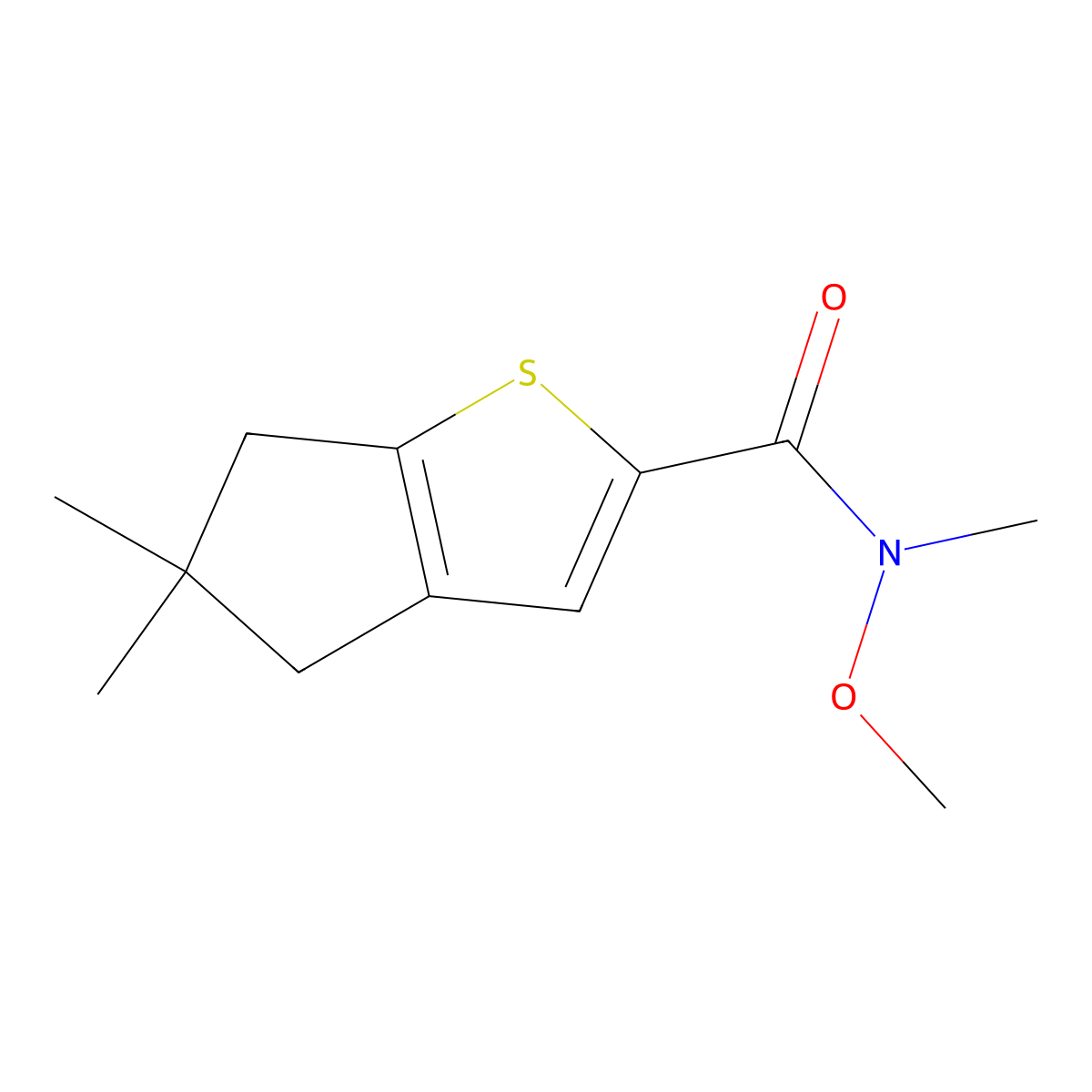 N-Methoxy-N,5,5-trimethyl-5,6-dihydro-4H-cyclopenta[B]thiophene-2-carboxamide molecular structure, CAS 1346672-65-8