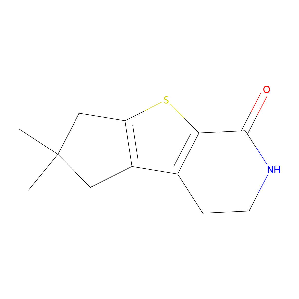 6,6-Dimethyl-2,3,4,5,6,7-hexahydro-1H-cyclopenta[4,5]thieno[2,3-c]pyridin-1-one molecular structure, CAS 1346672-70-5
