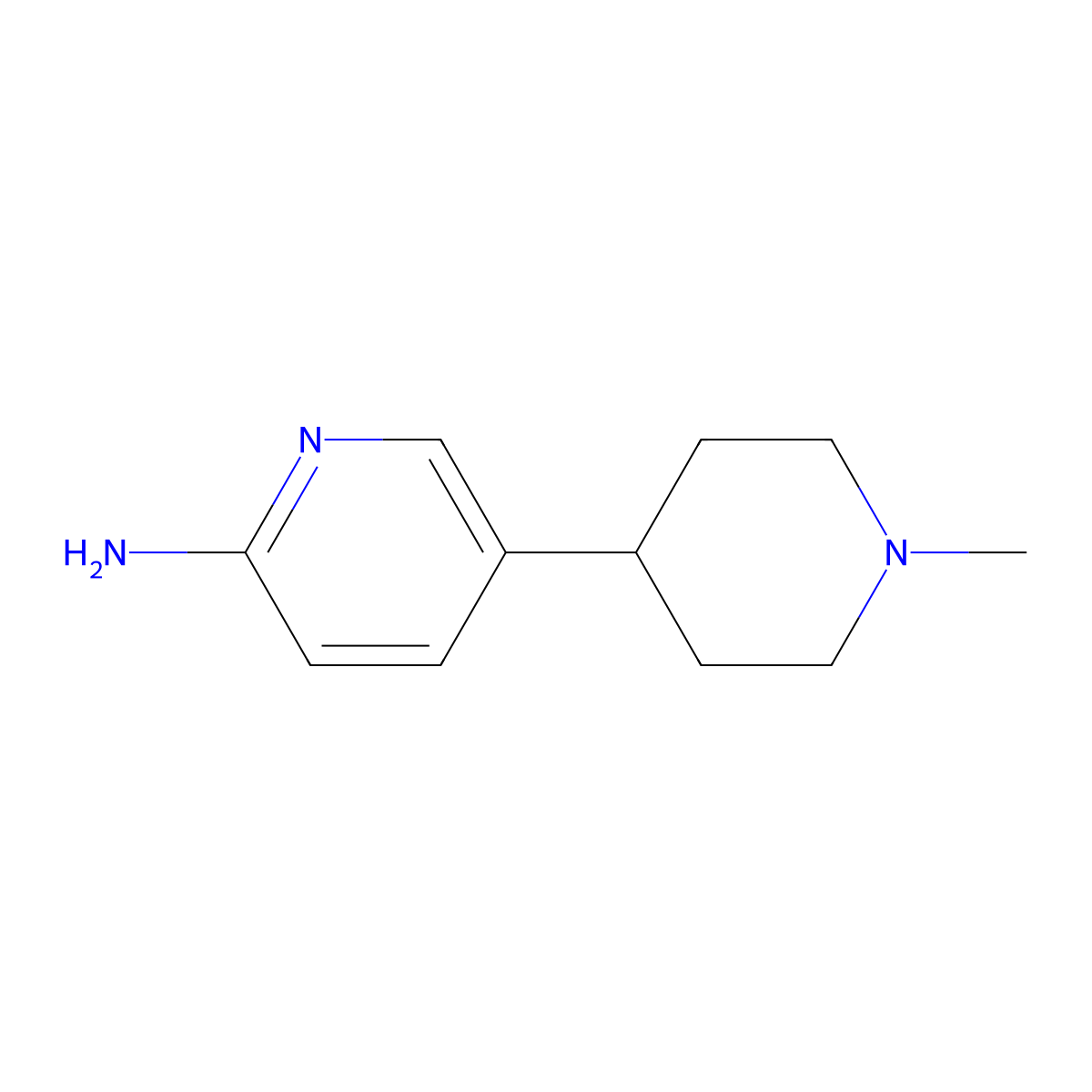 5-(1-Methylpiperidin-4-yl)pyridin-2-amine molecular structure, CAS 1346673-25-3