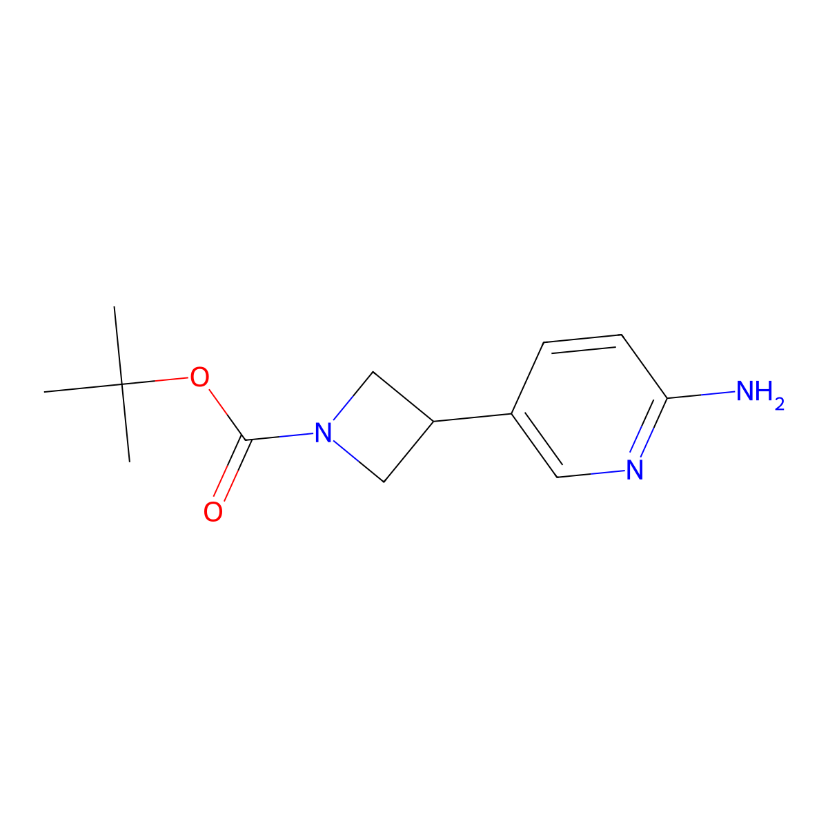 Tert-butyl 3-(6-aminopyridin-3-yl)azetidine-1-carboxylate molecular structure, CAS 1346673-86-6