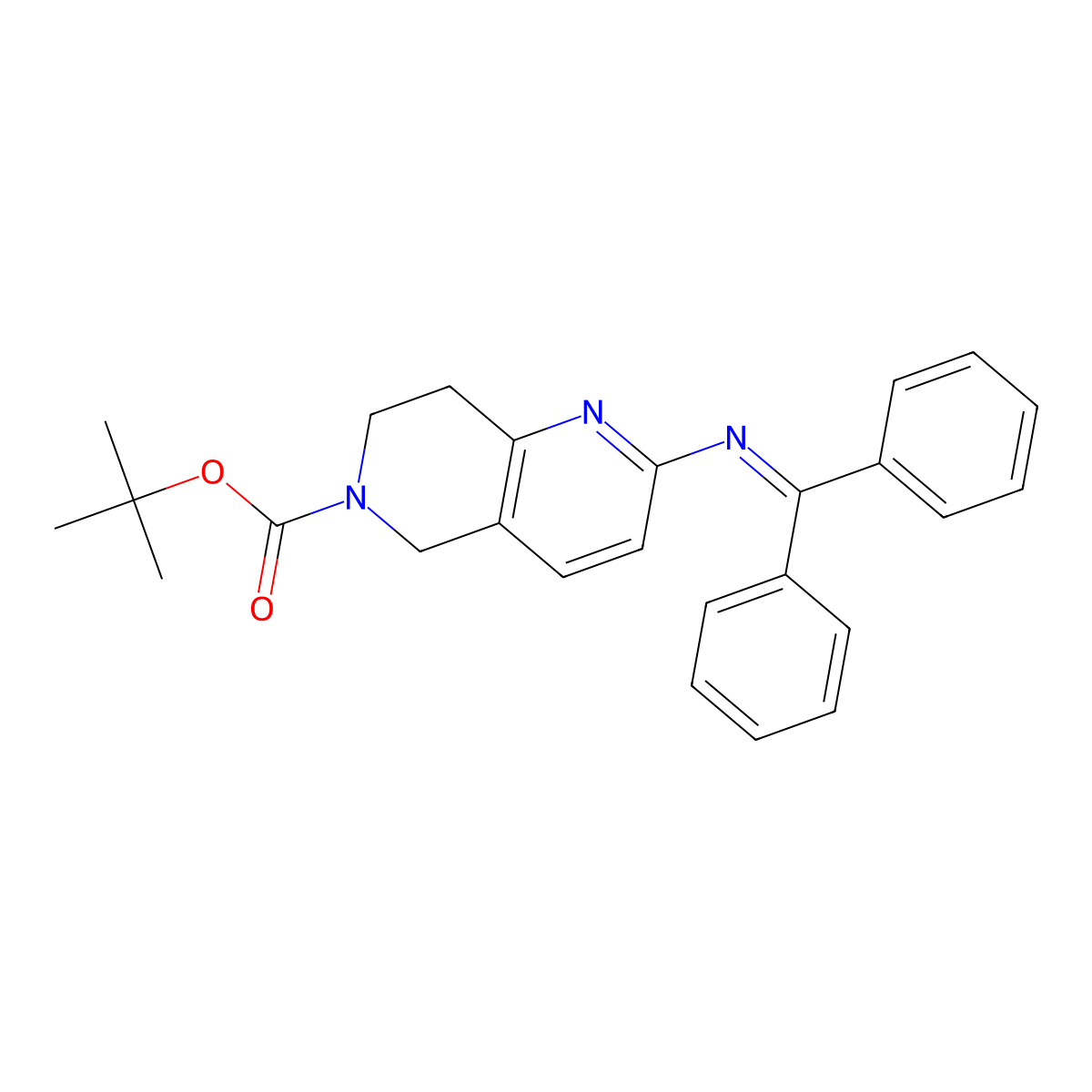tert-Butyl 2-(Diphenylmethyleneamino)-7,8-dihydro-1,6-naphthyridine-6(5H)-carboxylate molecular structure, CAS 1346673-94-6