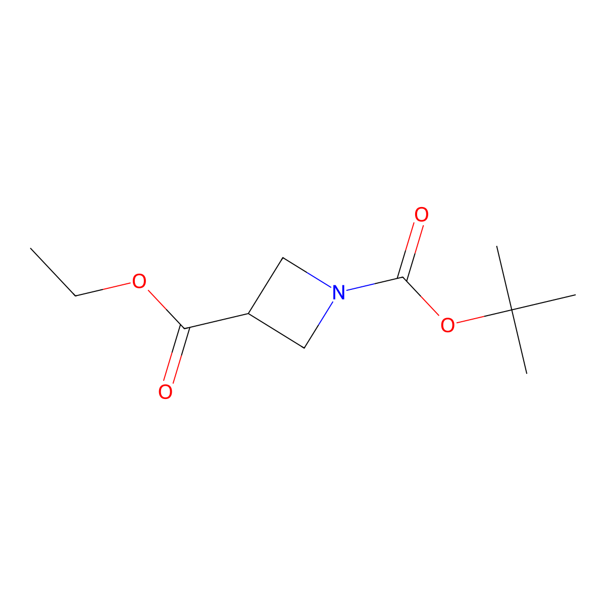 1-tert-Butyl 3-ethyl azetidine-1,3-dicarboxylate molecular structure, CAS 1346674-10-9