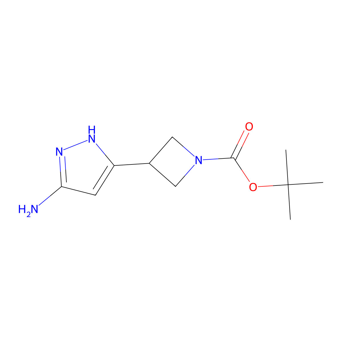 tert-butyl 3-(3-amino-1H-pyrazol-5-yl)azetidine-1-carboxylate molecular structure, CAS 1346674-11-0