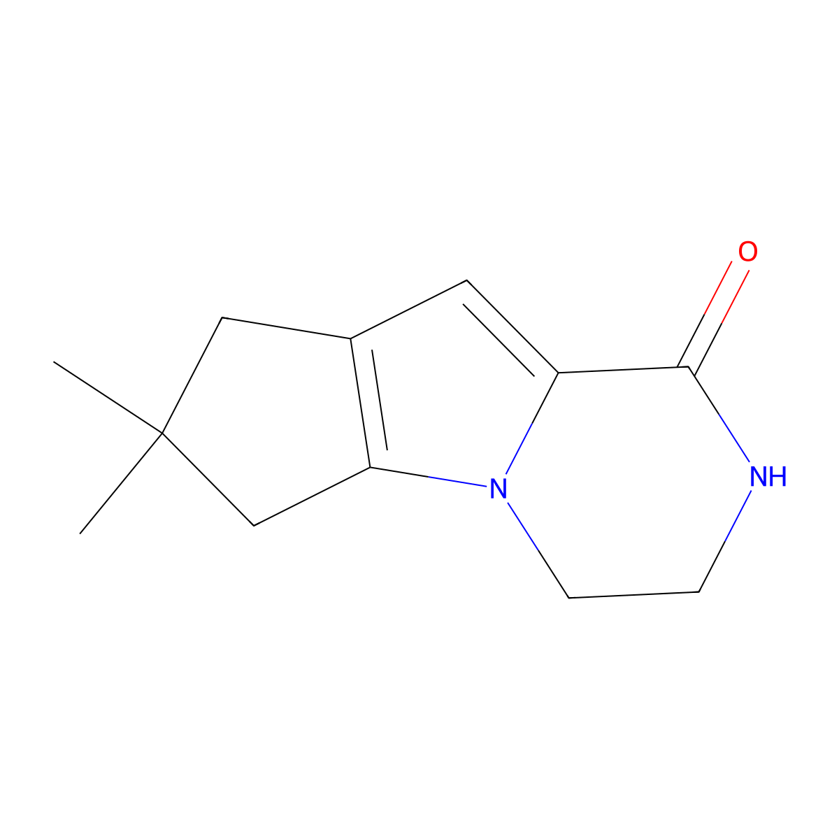 7,7-dimethyl-3,4,7,8-tetrahydro-2H-cyclopenta[4,5]pyrrolo[1,2-a]pyrazin-1(6H)-one molecular structure, CAS 1346674-23-4