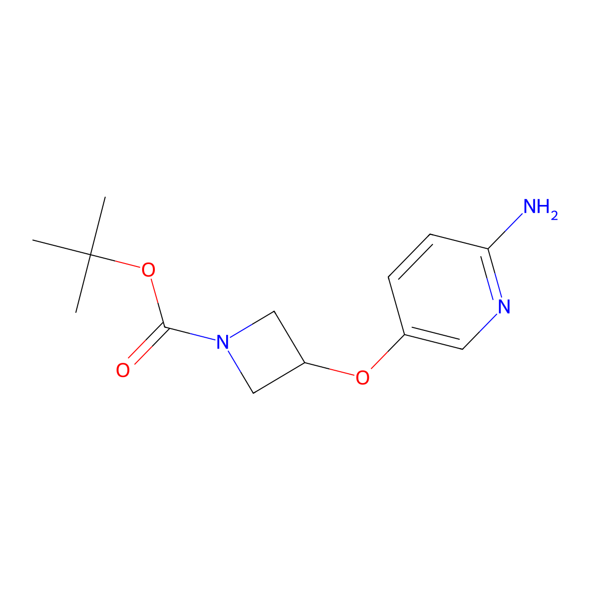 Tert-butyl 3-((6-aminopyridin-3-yl)oxy)azetidine-1-carboxylate molecular structure, CAS 1346674-72-3