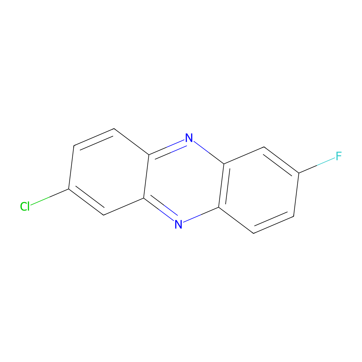 2-Chloro-7-fluorophenazine molecular structure, CAS 1346682-89-0