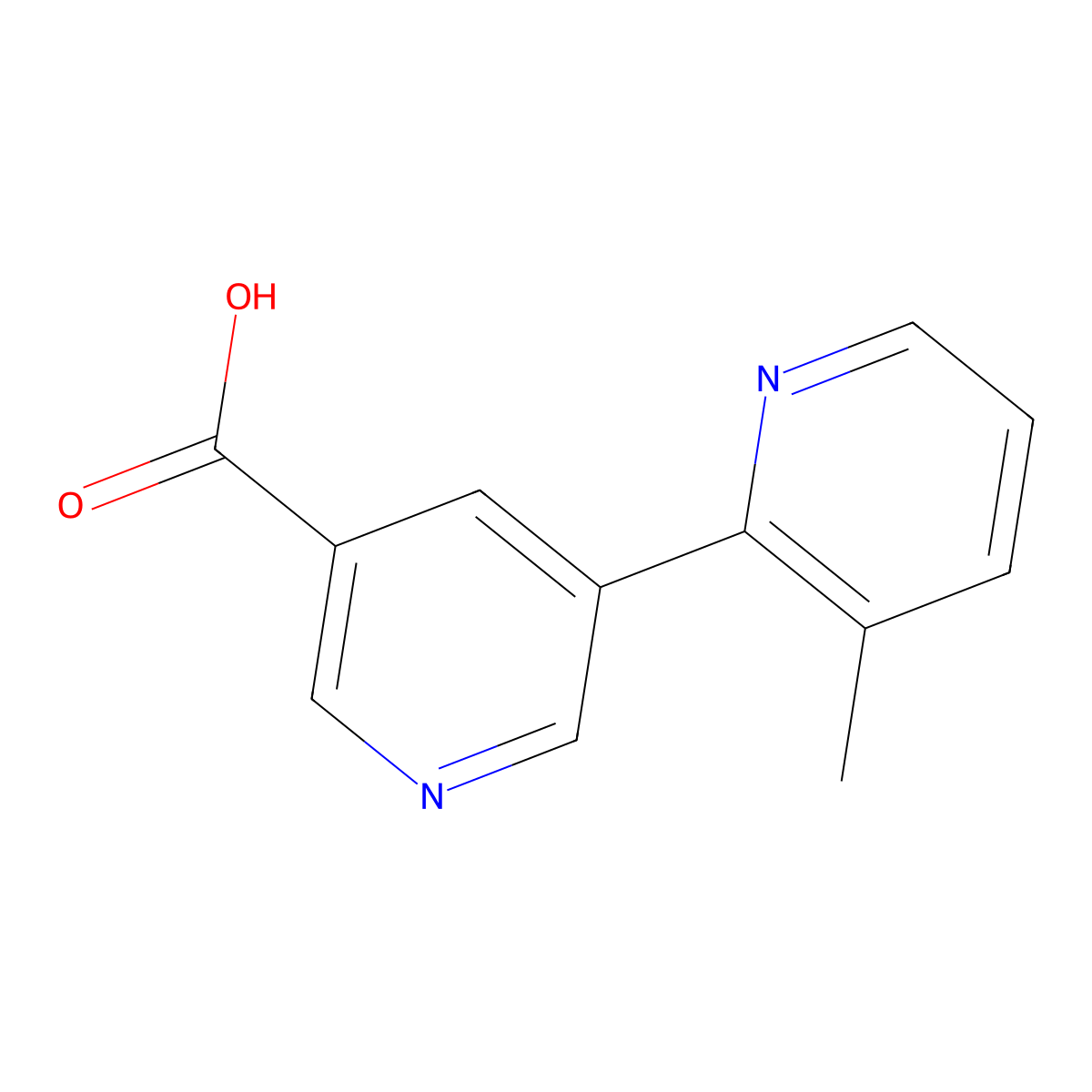 3-Methyl-[2,3'-bipyridine]-5'-carboxylic acid molecular structure, CAS 1346686-58-5