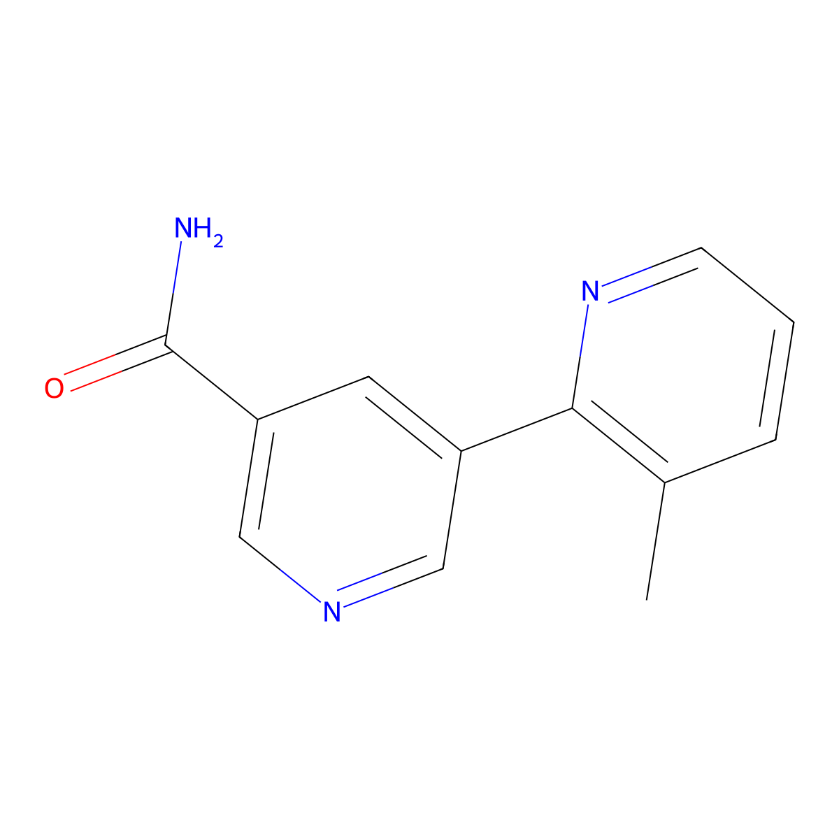 3-Methyl-[2,3'-bipyridine]-5'-carboxamide molecular structure, CAS 1346686-60-9