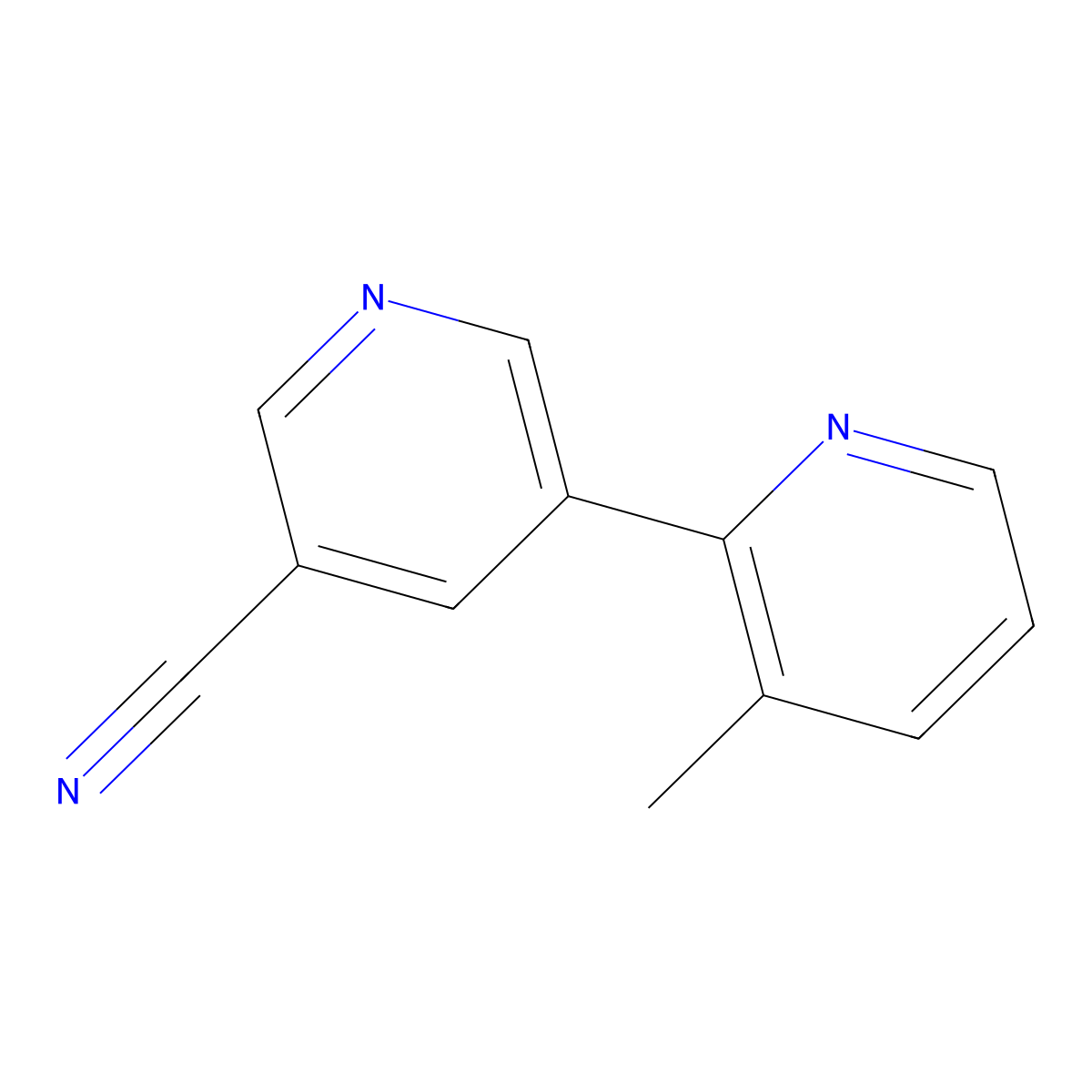 3-Methyl-[2,3'-bipyridine]-5'-carbonitrile molecular structure, CAS 1346686-61-0